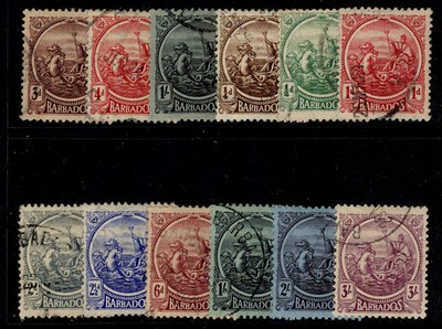 barbados-gv-sg213-228-1921-24-complete-set-fine-used-cat-325