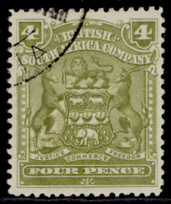 rhodesia-qv-sg82-4d-olive-fine-used