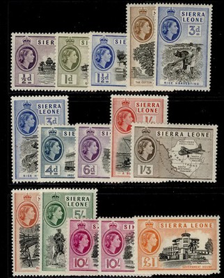 sierra-leone-qeii-sg210-222-1956-61-set-incs-all-perfs-shades-lh-mint