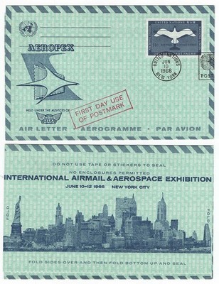 united-nations-1966-aeropex-aerogramme-vfu-first-day-cancel-airletter