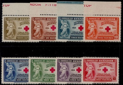 ecuador-1945-red-cross-set-sg731-8-scott-440-43-c131-4-nh-mint-cat-55-90