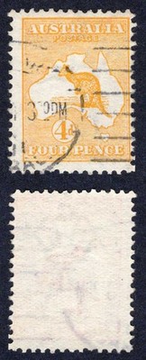 australia-sg6-4d-orange-kangaroo-wmk-wide-crown-used-cat-27-pounds