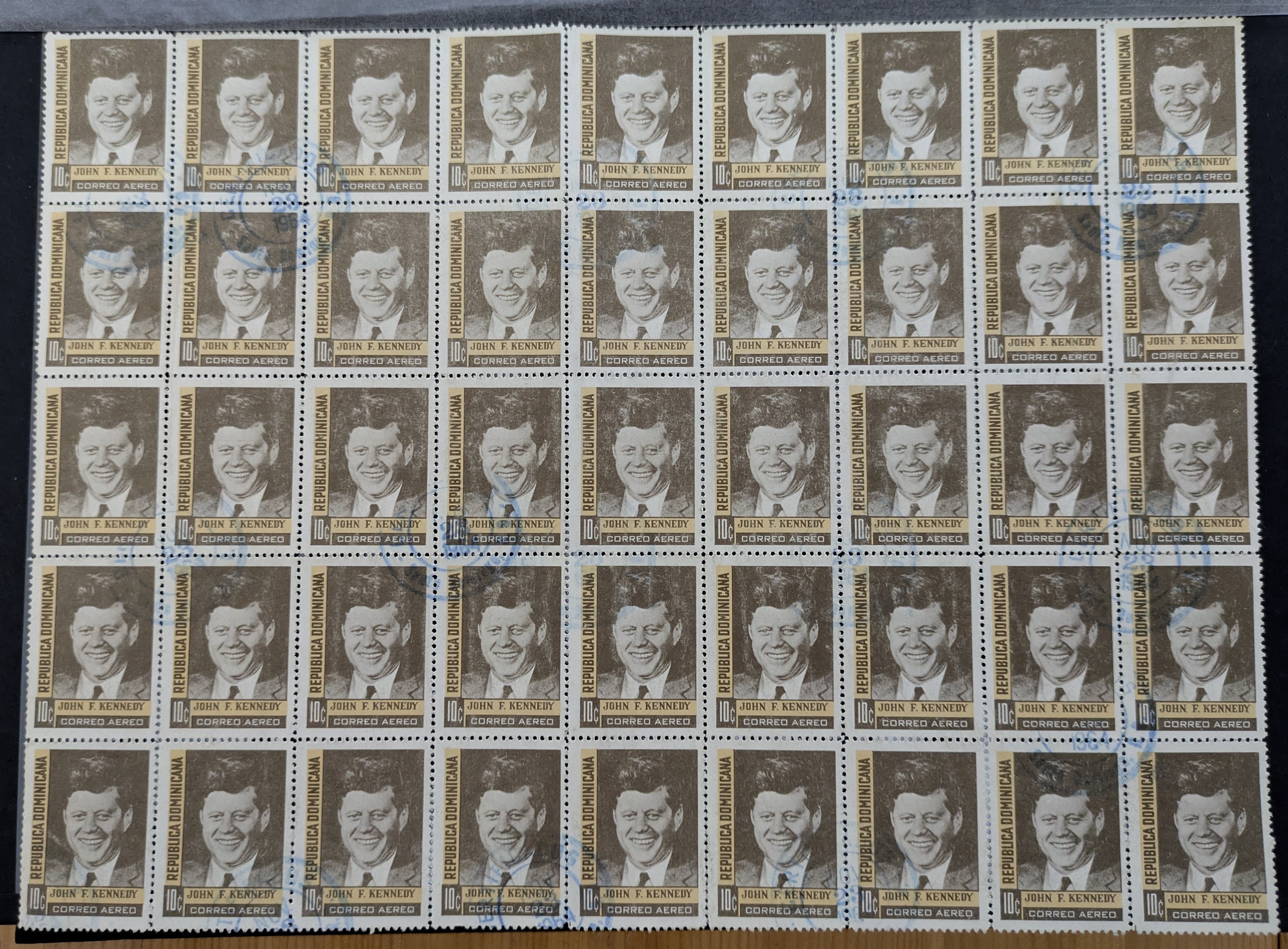 john-f-kennedy-commemoration-used-stamps-in-single-sheet