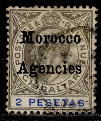 morocco-agencies-gb-edvii-sg30-2p-black-blue-used-cat-75