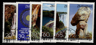 zimbabwe-qeii-sg816-821-1991-head-of-govt-meeting-set-fine-used