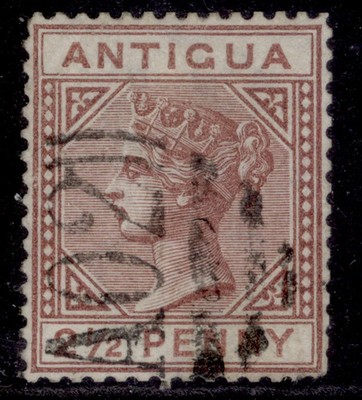 antigua-qv-sg19-2d-red-brown-used-cat-180