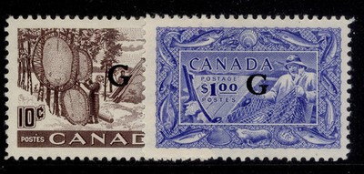 canada-gvi-sg-o191-o192-1950-51-complete-set-m-mint-cat-84