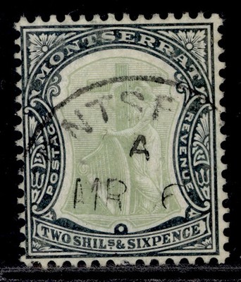 montserrat-edvii-sg32-2s-6d-green-black-fine-used-cat-90