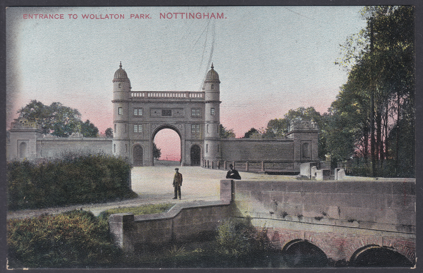 entrance-to-wollaton-park-nottingham-kromo-series-no-20134-unused-postcard