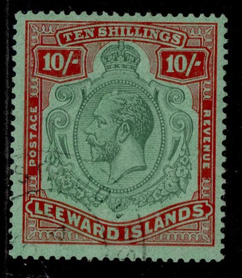 leeward-islands-gv-sg79-10s-green-red-green-fine-used-cat-170