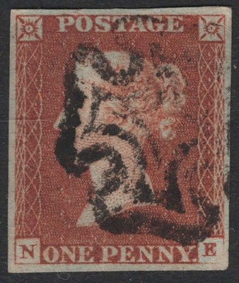 gb-1841-1d-red-plate-21-ne-very-fine-used-4-good-margins-cat-60