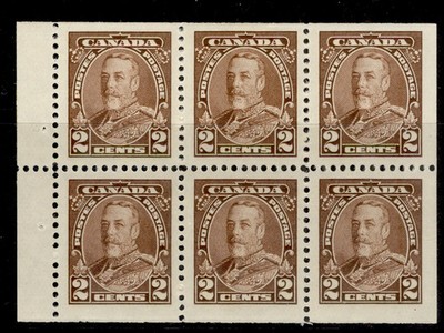 canada-gv-sg342a-2c-brown-booklet-pane-of-6-lh-mint-cat-29
