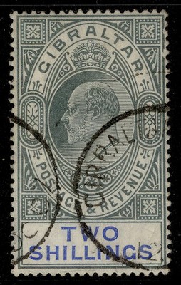 gibraltar-edvii-sg62-2s-green-blue-fine-used-cat-150