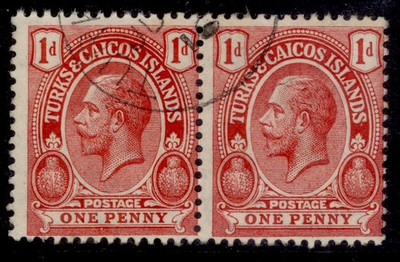 turks-caicos-islands-gv-sg130-1d-red-fine-used-pair