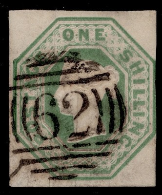 gb-qv-sg55-scarce-1s-green-cut-square-fine-used-cat-750