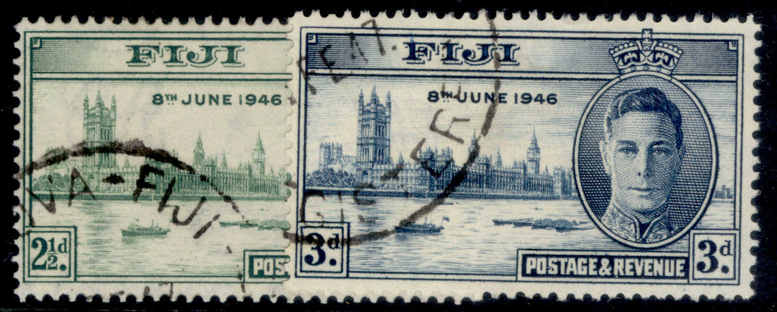 fiji-gvi-sg268-269-1946-victory-set-fine-used