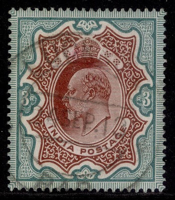 india-edvii-sg141-3r-red-brown-green-fine-used-cat-48