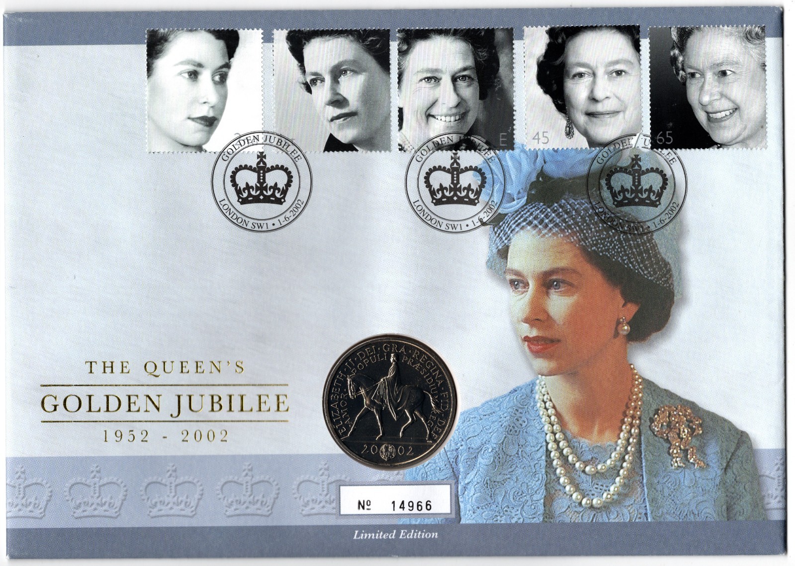 fdc-coin-cover-queens-golden-jubilee-2002-with-special-5-coin-bunc-no-14966