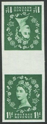 1952-tudor-1d-sg-517-imperf-booklet-imprimatur-gutter-pair