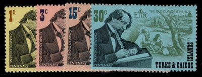 turks-caicos-qeii-sg321-324-1970-charles-dickens-set-m-mint