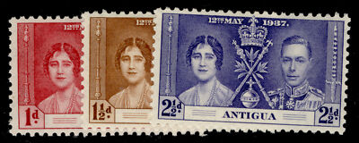 antigua-gvi-sg95-97-coronation-set-m-mint