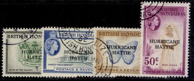 british-honduras-qeii-sg198-201-1965-hurricane-hattie-relief-set-fine-used