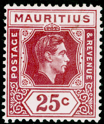 mauritius-sg259-25c-brown-purple-m-mint-cat-20