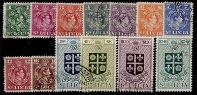 st-lucia-gvi-sg146-158-1949-50-short-set-to-2-40-fine-used-cat-45