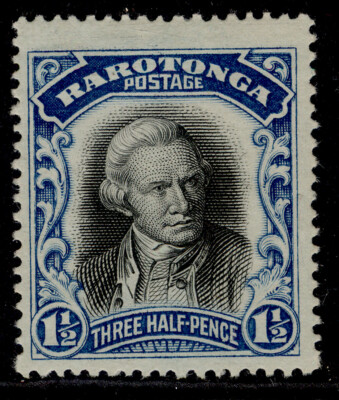 cook-islands-gv-sg72-1d-black-dull-blue-m-mint-cat-10