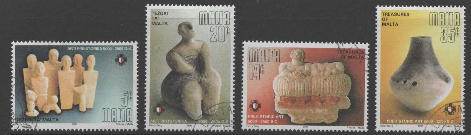 malta-sg1012-5-1996-maltese-prehistoric-art-exhibition-used