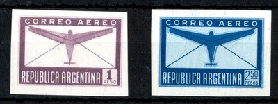 argentina-1940-airs-1p-2p50-imperf-colour-trials-or-proofs-in-brown-and