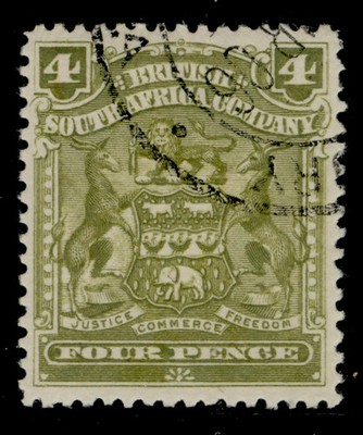 rhodesia-qv-sg82-4d-olive-fine-used