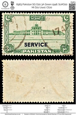 6983-pakistan-sg-o20-3a-green-1948-sc-o20-mi-d21-used-c20