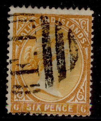 falkland-islands-qv-sg33x-6d-orange-yellow-used-cat-55-wmk-reversed