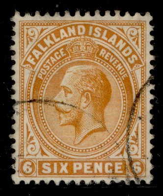 falkland-islands-gv-sg64-6d-yellow-orange-fine-used-cat-22