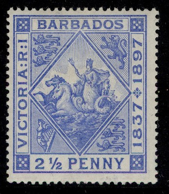 barbados-qv-sg119-2d-ultramarine-m-mint-cat-19