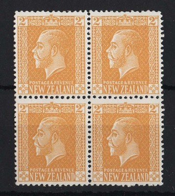 new-zealand-1915-2d-dull-yellow-jones-paper-p14x15-sg442-vf-mint-blk-of-4-3x