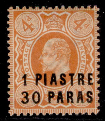 british-levant-edvii-sg19-1pi-30pa-on-4d-brown-orange-m-mint-cat-25