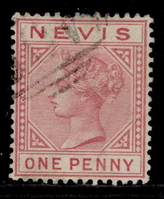 st-kitts-nevis-nevis-qv-sg27-1d-dull-rose-fine-used-cat-35