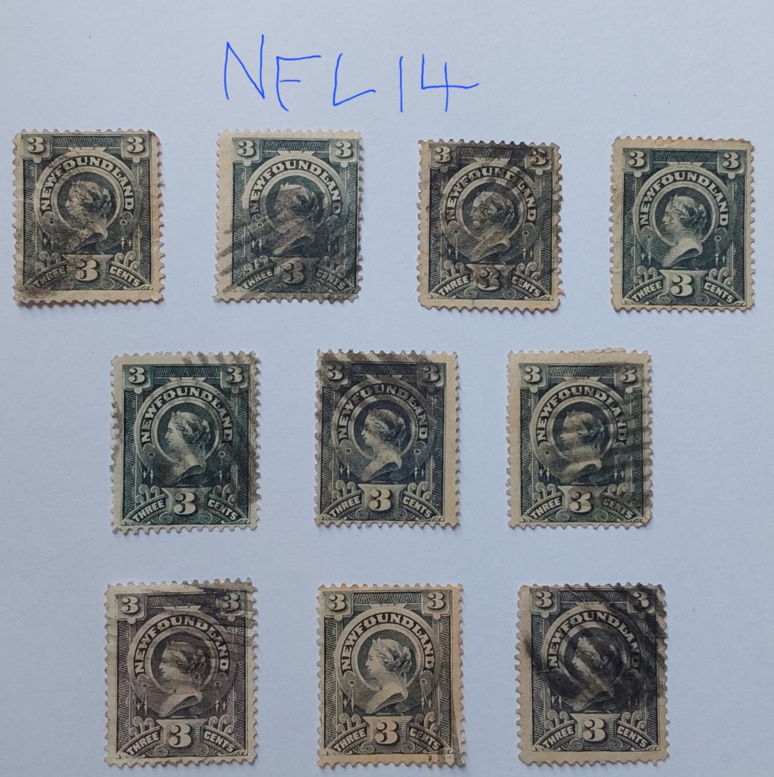 newfoundland-1890-3c-grey-slate-grey-violet-p12-col-vars-used-nfl14