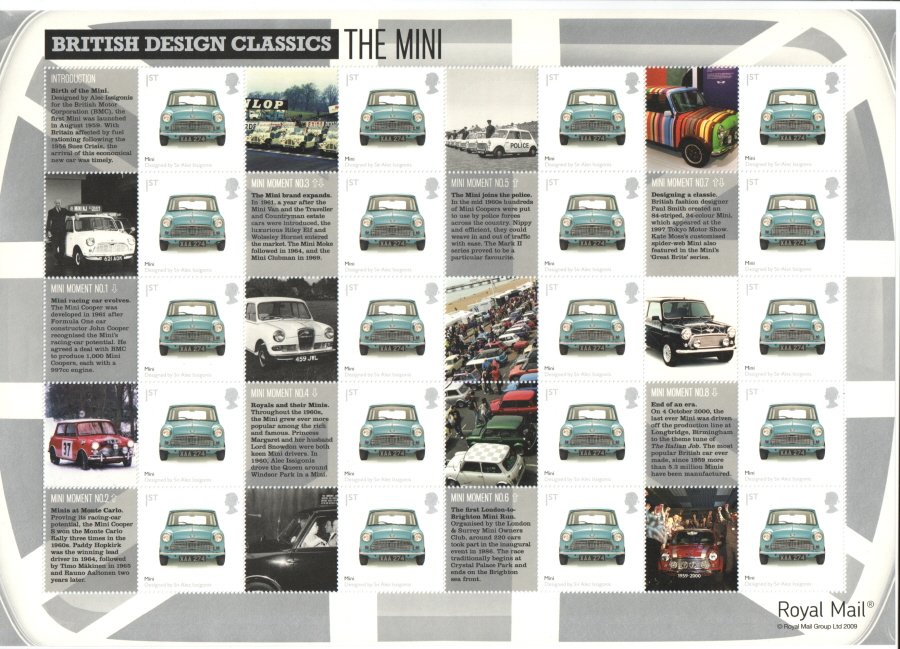 gb-royal-mail-2009-ls56-the-mini-design-classics-smiler-sheet-unmounted-mint