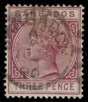barbados-qv-sg96-3d-reddish-purple-fine-used-cat-38-cds