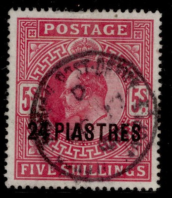 british-levant-edvii-sg12-24pi-on-5s-bright-carmine-fine-used-cat-65-cds