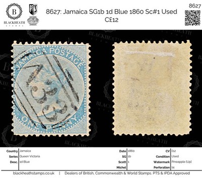 8627-jamaica-sg1b-1d-blue-1860-sc-1-used-c12