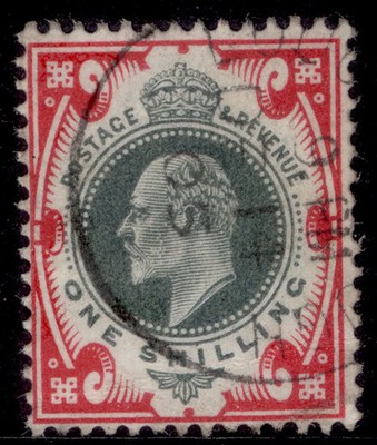 gb-edvii-sg257-spec-m45-1-1s-dull-green-carmine-very-fine-used-cat-40-cds