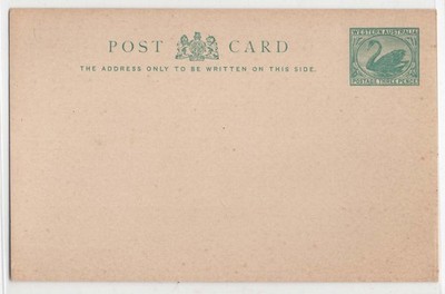 western-australia-1890-3d-blue-green-buff-swan-postal-card-vf-unused-hg4-c-55-in