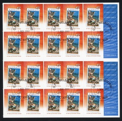 australia-sg2900a-2007-christmas-self-adhesive-booklet-pane-fine-used