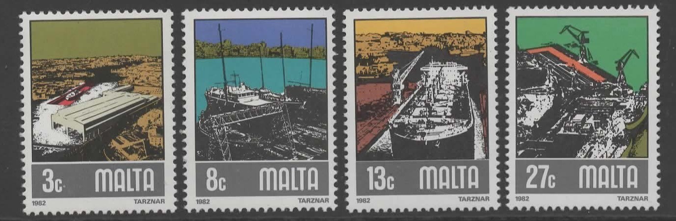 malta-sg686-9-1982-shipbbuilding-industry-mnh