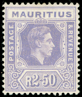 mauritius-sg261-2r50-violet-lh-mint-cat-60-chalky