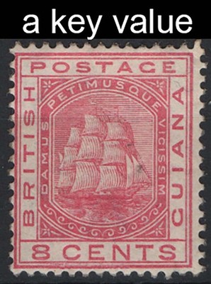 british-guiana-1882-8c-rose-wmk-ca-sg174-tiny-thin-spot-otherwise-vf-mint